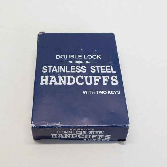 NIB Double Lock Stainless Steel Handcuffs Two Keys Personal Security Made China - Picture 2 of 4